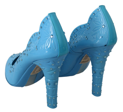 Dolce & Gabbana Crystal Embellished Blue Cinderella Pumps Dolce & Gabbana