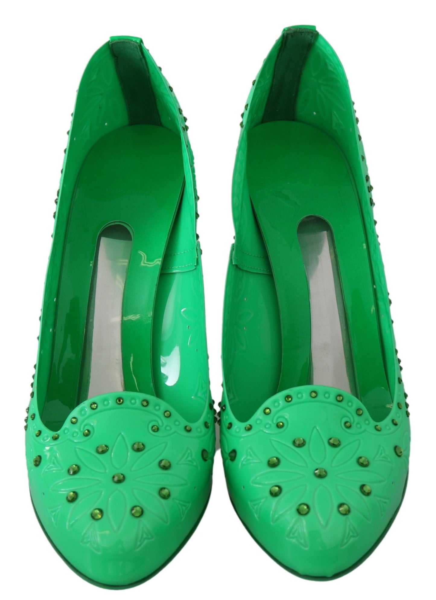 Dolce & Gabbana Enchanting Crystal Cinderella Pumps in Lush Green Dolce & Gabbana