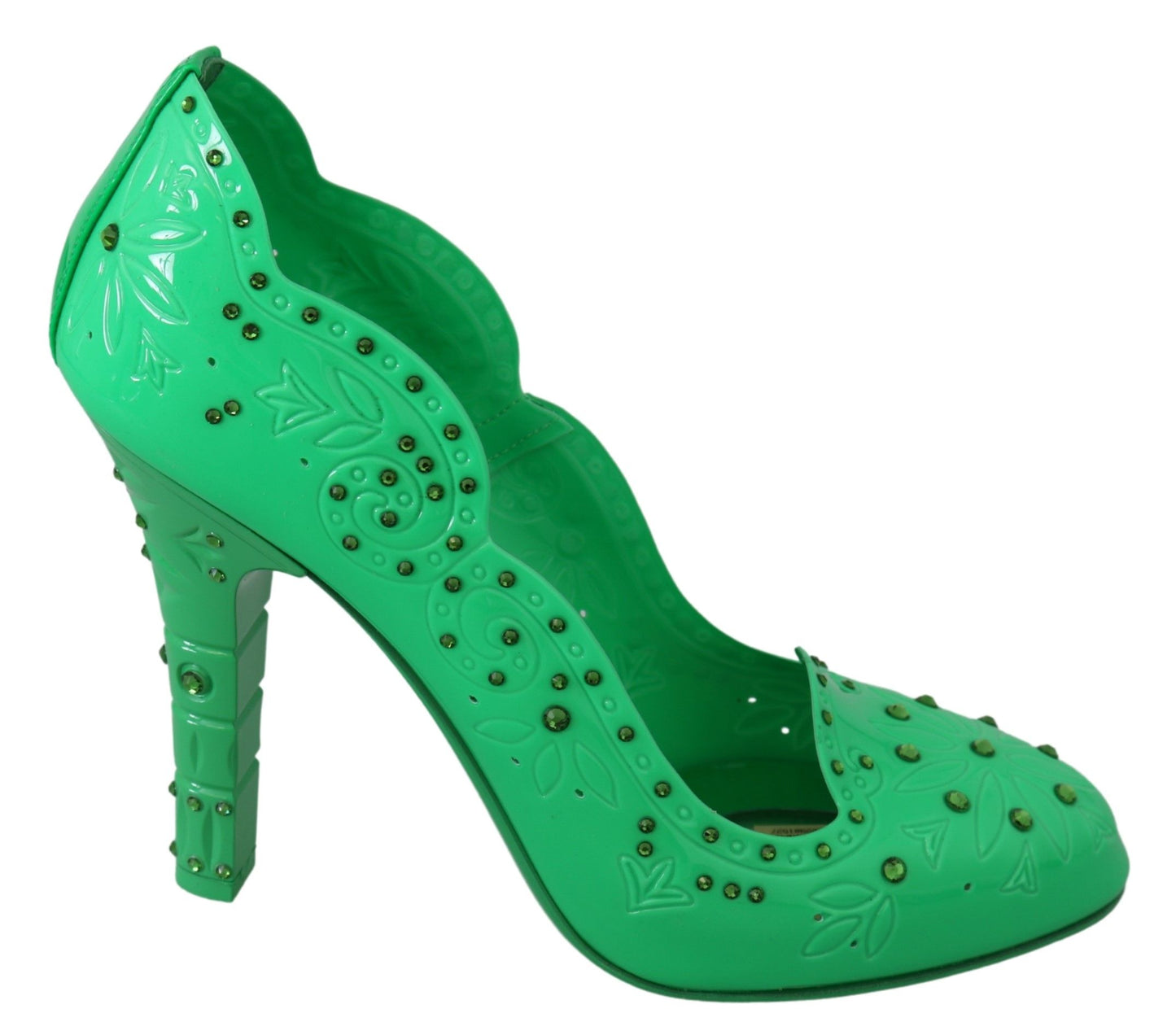 Dolce & Gabbana Enchanting Crystal Cinderella Pumps in Lush Green Dolce & Gabbana