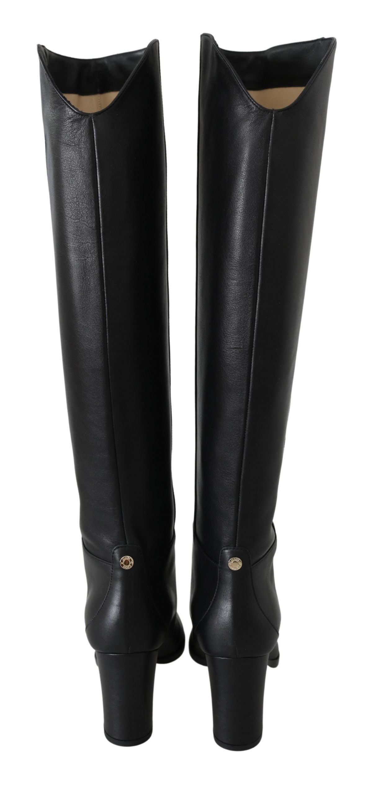 Jimmy Choo Elegant Black Calf Leather Heeled Boots Jimmy Choo