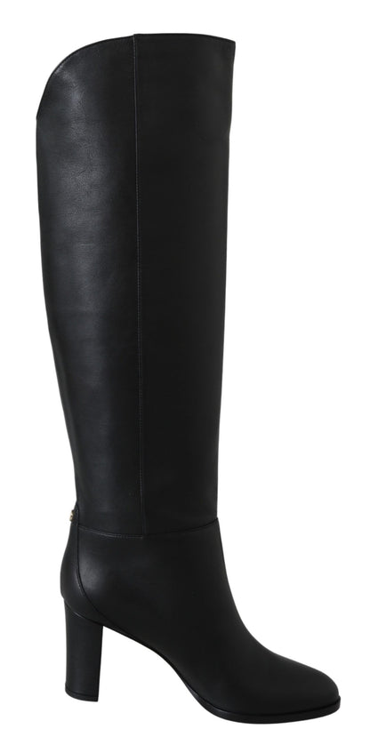 Jimmy Choo Elegant Black Calf Leather Heeled Boots Jimmy Choo