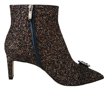 Jimmy Choo Amethyst Mix Hanover Heeled Glitter Boots Jimmy Choo