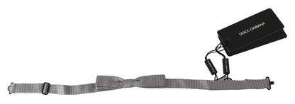 Dolce & Gabbana Elegant Silk Gray Polka Dot Bow Tie Dolce & Gabbana