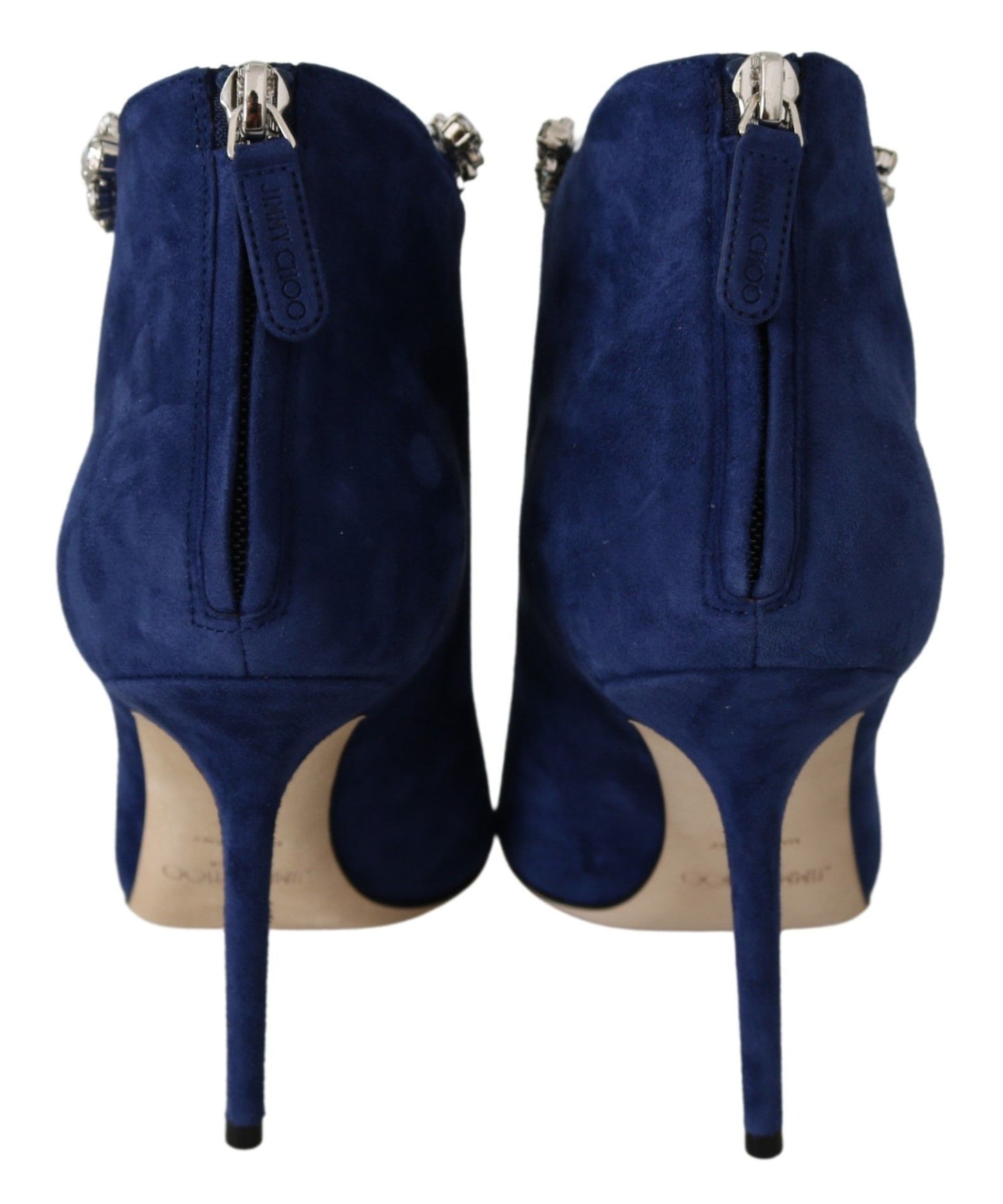 Jimmy Choo Pop Blue Crystal-Strap Heeled Boots Jimmy Choo