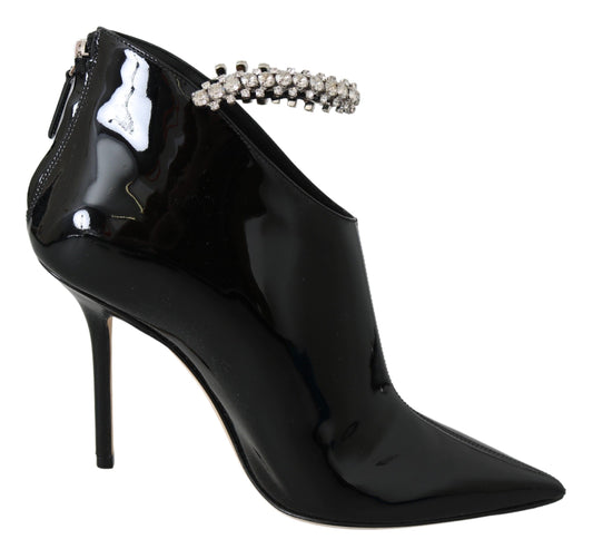 Jimmy Choo Elegant Black Patent Heeled Boots Jimmy Choo