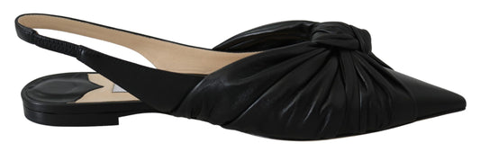 Jimmy Choo Elegant Pointed Toe Leather Flats Jimmy Choo