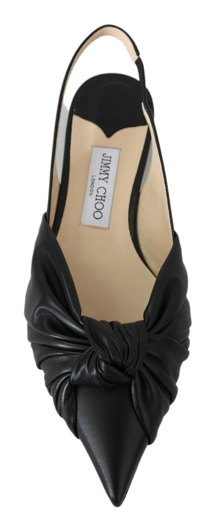 Jimmy Choo Elegant Pointed Toe Leather Flats Jimmy Choo