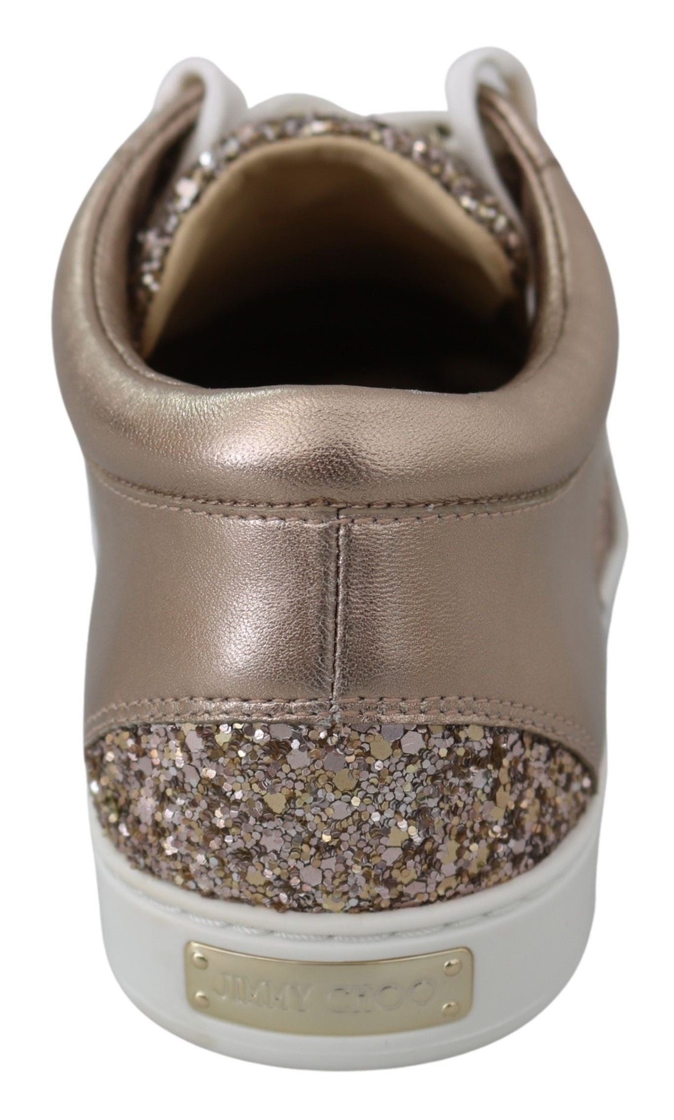 Jimmy Choo Ballet Pink Glitter Leather Sneakers Jimmy Choo