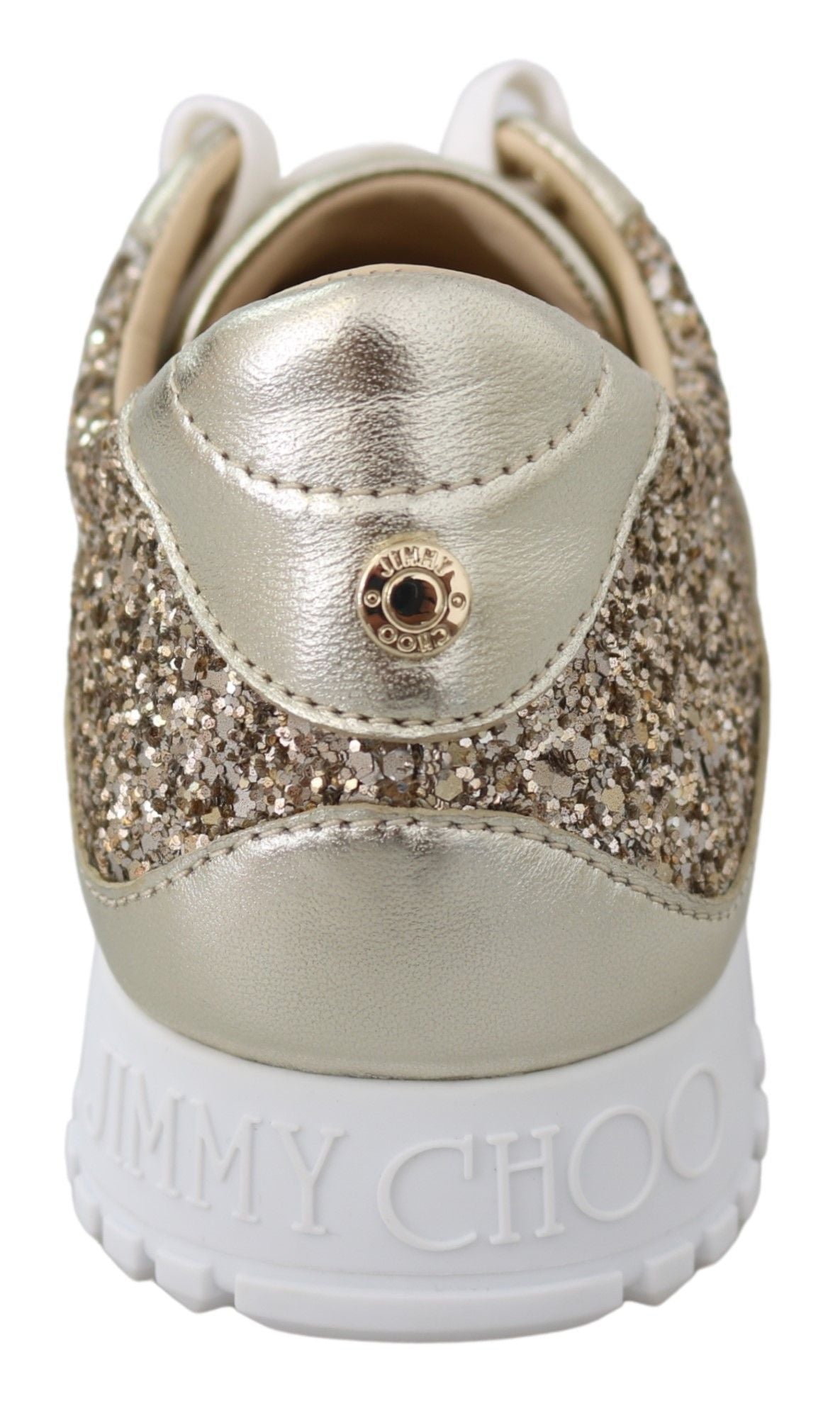 Jimmy Choo Antique Gold Glitter Leather Sneakers Jimmy Choo