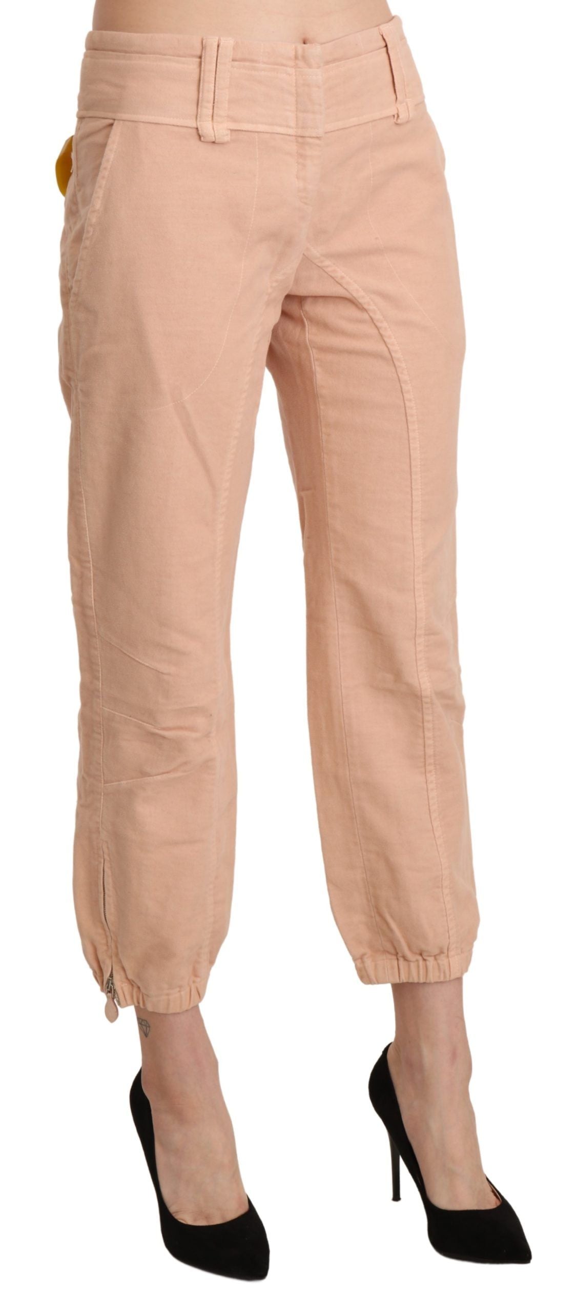 Ermanno Scervino Chic Beige Cropped Cotton Pants Ermanno Scervino