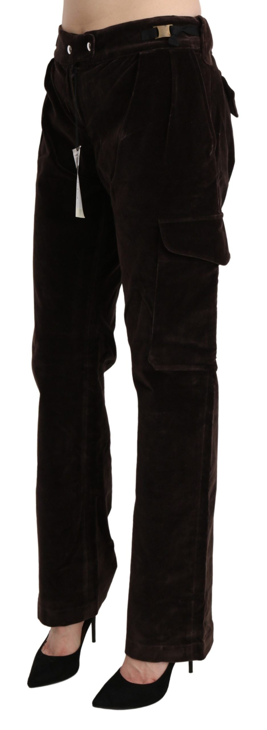 Ermanno Scervino Chic High Waist Cargo Pants in Sophisticated Brown Ermanno Scervino