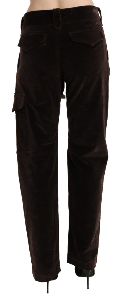 Ermanno Scervino Chic High Waist Cargo Pants in Sophisticated Brown Ermanno Scervino