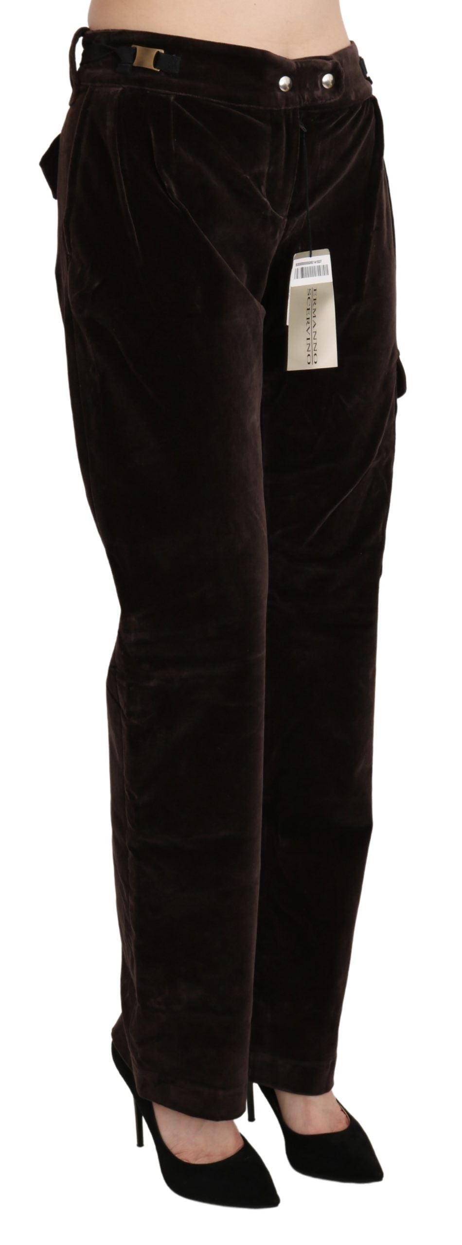 Ermanno Scervino Chic High Waist Cargo Pants in Sophisticated Brown Ermanno Scervino