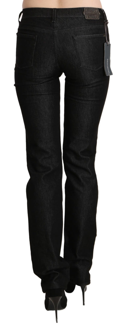 Ermanno Scervino Chic Black Mid Waist Skinny Jeans Ermanno Scervino