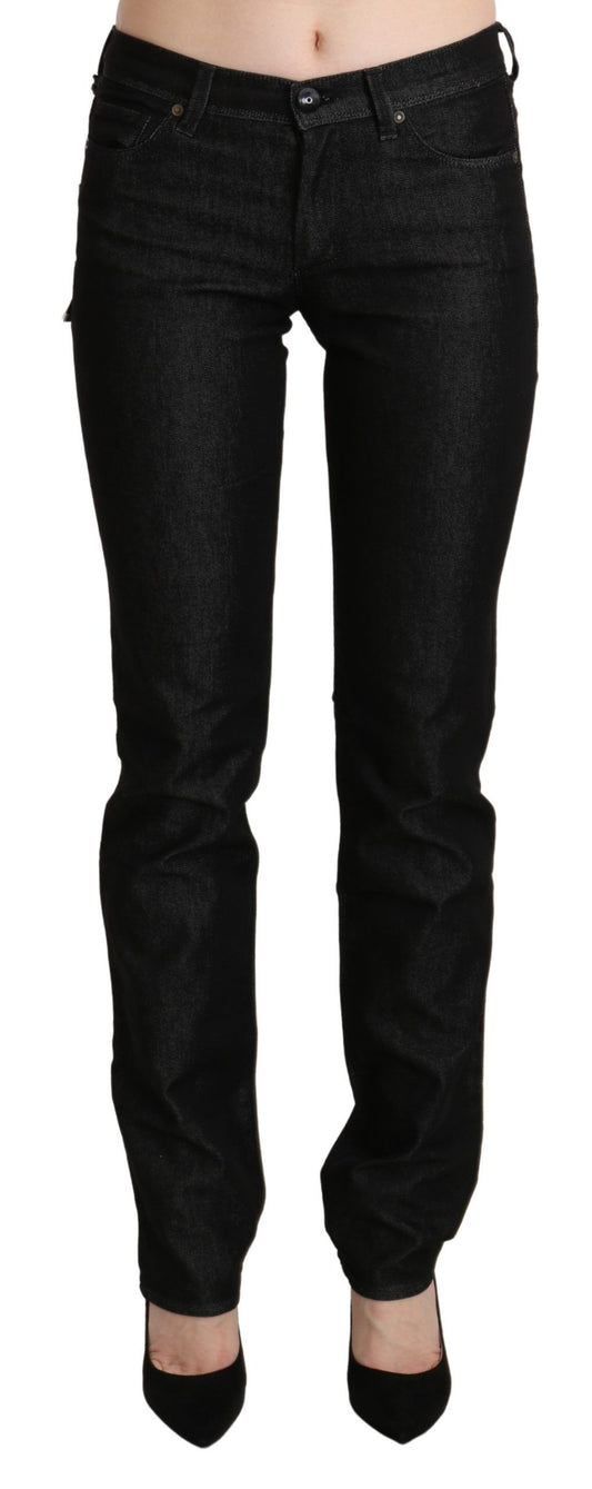 Ermanno Scervino Chic Black Mid Waist Skinny Jeans Ermanno Scervino