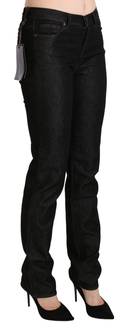 Ermanno Scervino Chic Black Mid Waist Skinny Jeans Ermanno Scervino