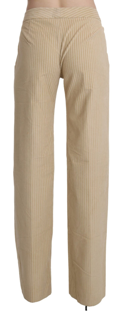 Ermanno Scervino Chic Beige High-Waist Wide Leg Pants Ermanno Scervino