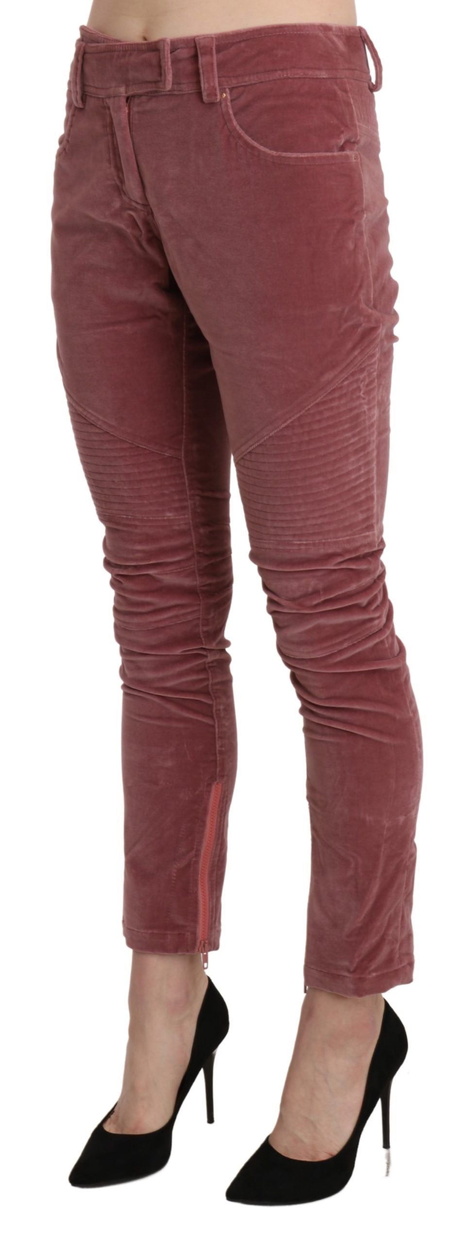 Ermanno Scervino Chic Red Mid Waist Skinny Trousers Ermanno Scervino