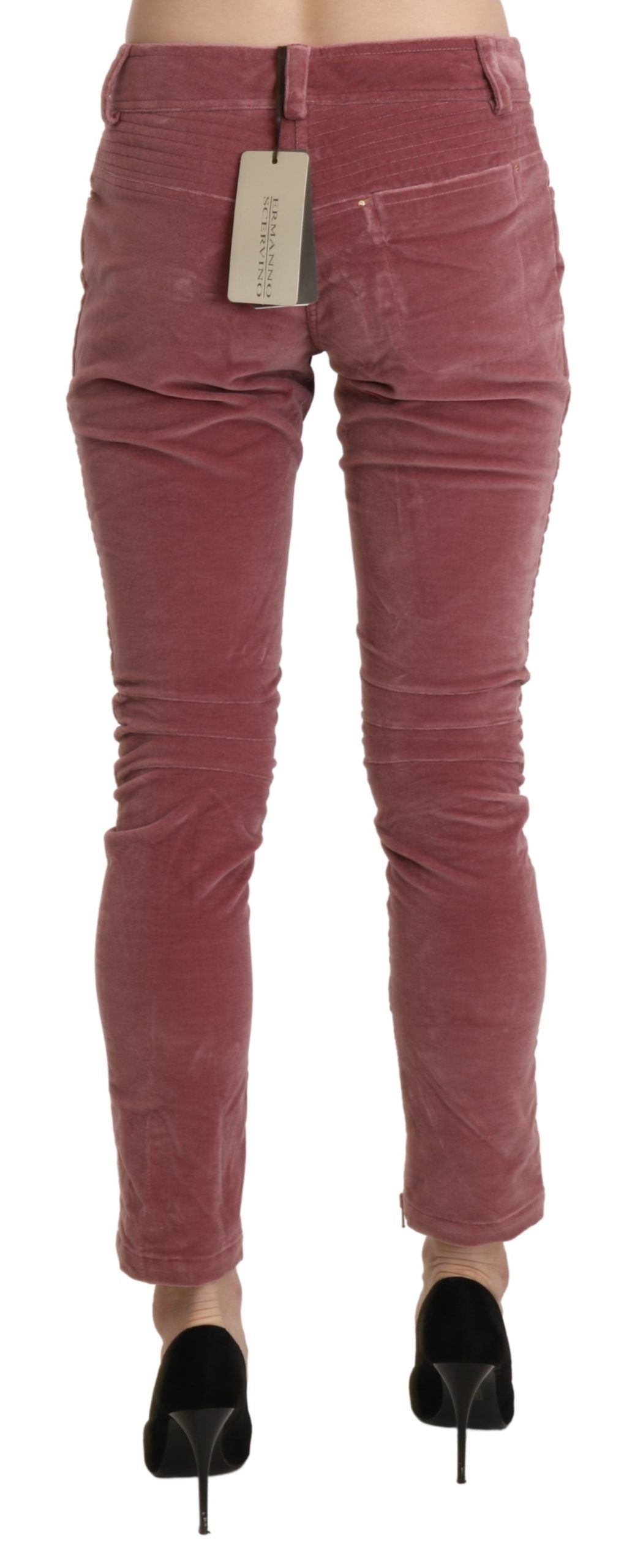 Ermanno Scervino Chic Red Mid Waist Skinny Trousers Ermanno Scervino