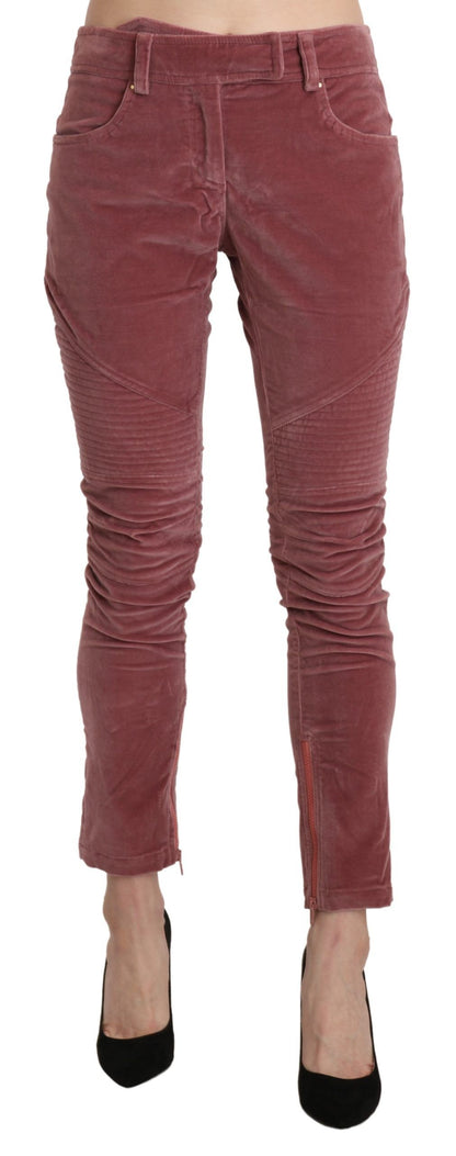 Ermanno Scervino Chic Red Mid Waist Skinny Trousers Ermanno Scervino