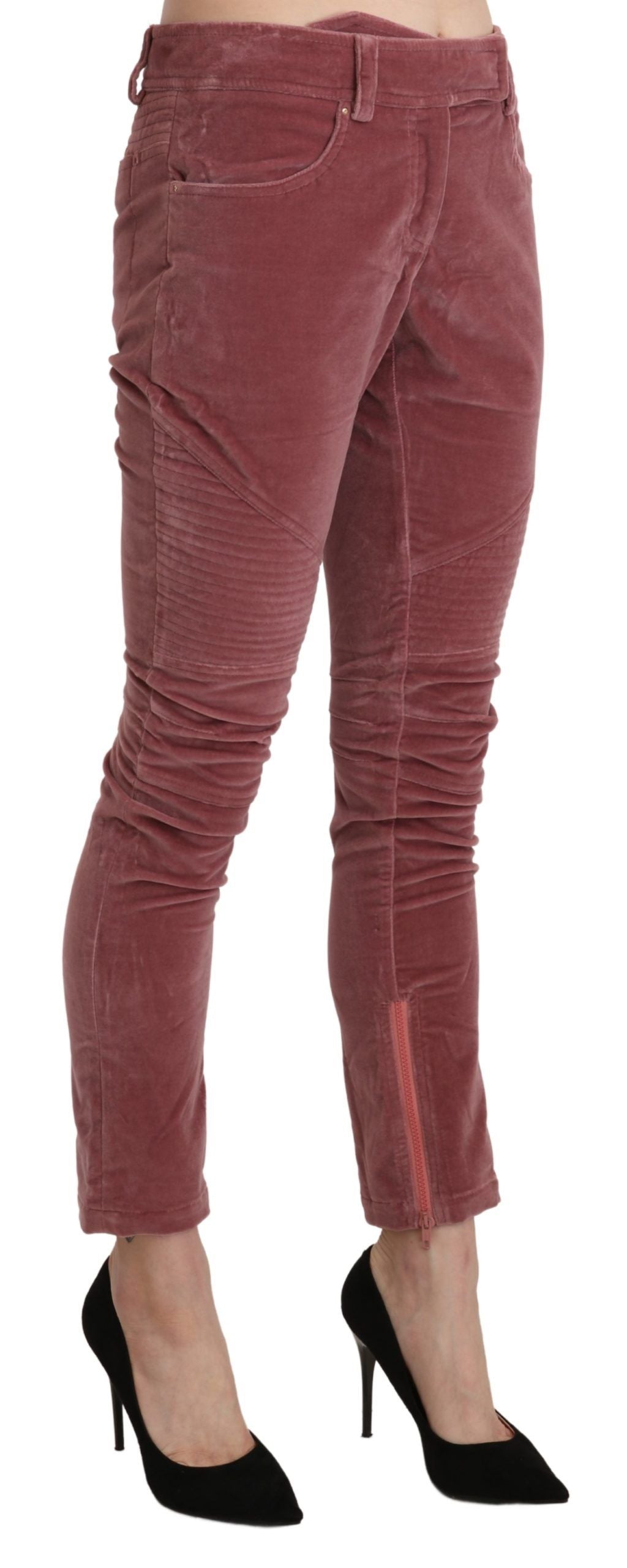 Ermanno Scervino Chic Red Mid Waist Skinny Trousers Ermanno Scervino