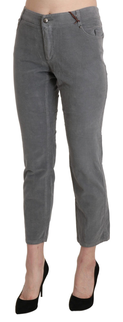 Ermanno Scervino Chic Gray Mid Waist Cropped Trousers Ermanno Scervino