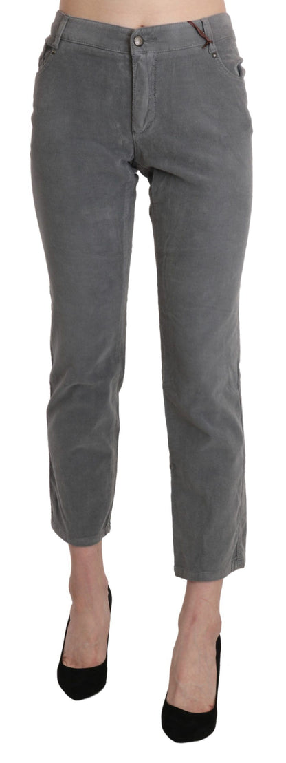 Ermanno Scervino Chic Gray Mid Waist Cropped Trousers Ermanno Scervino