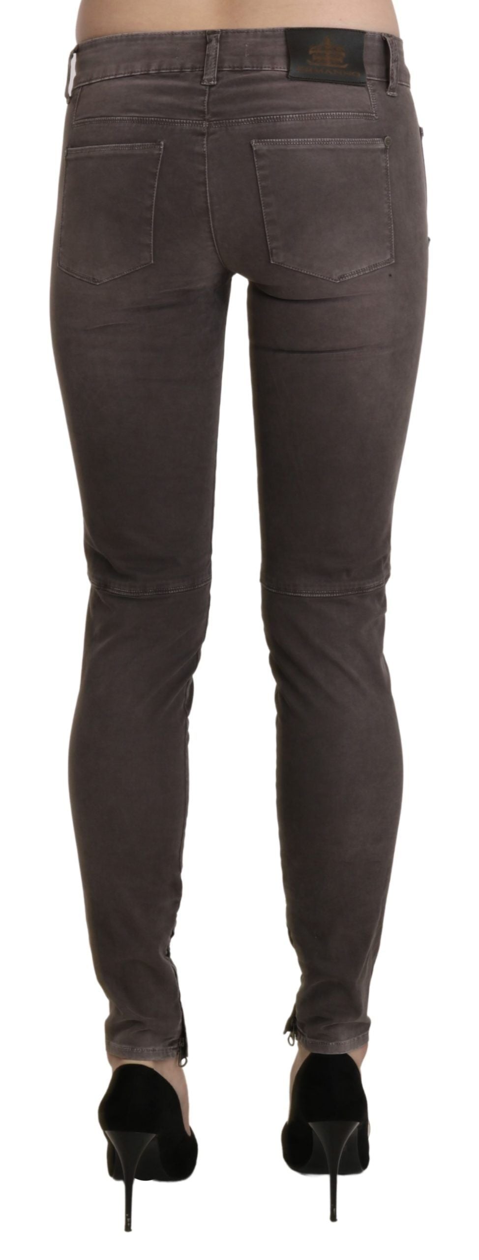 Ermanno Scervino Chic Brown Low Waist Skinny Trousers Ermanno Scervino