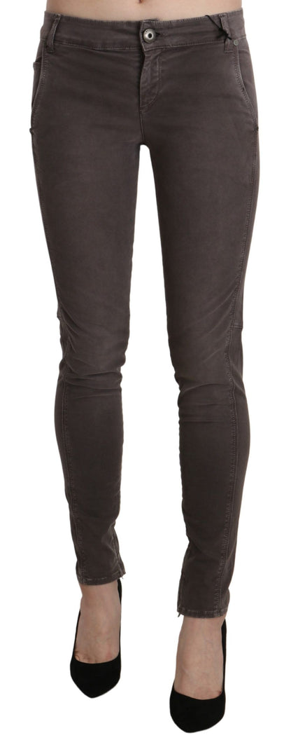 Ermanno Scervino Chic Brown Low Waist Skinny Trousers Ermanno Scervino