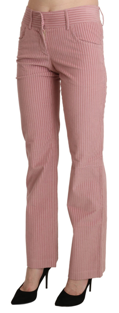 Ermanno Scervino Chic Pink Mid Waist Straight Trousers Ermanno Scervino