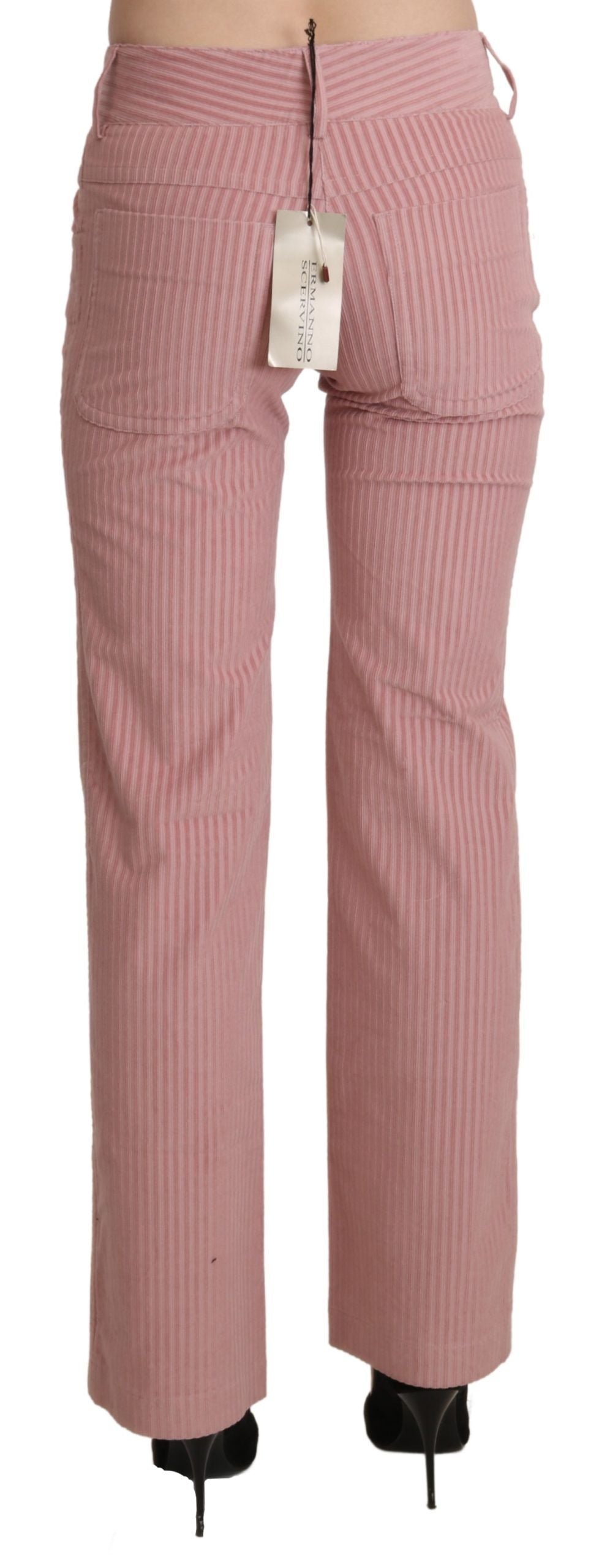 Ermanno Scervino Chic Pink Mid Waist Straight Trousers Ermanno Scervino