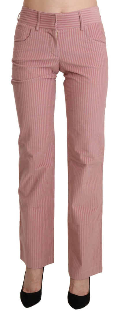 Ermanno Scervino Chic Pink Mid Waist Straight Trousers Ermanno Scervino