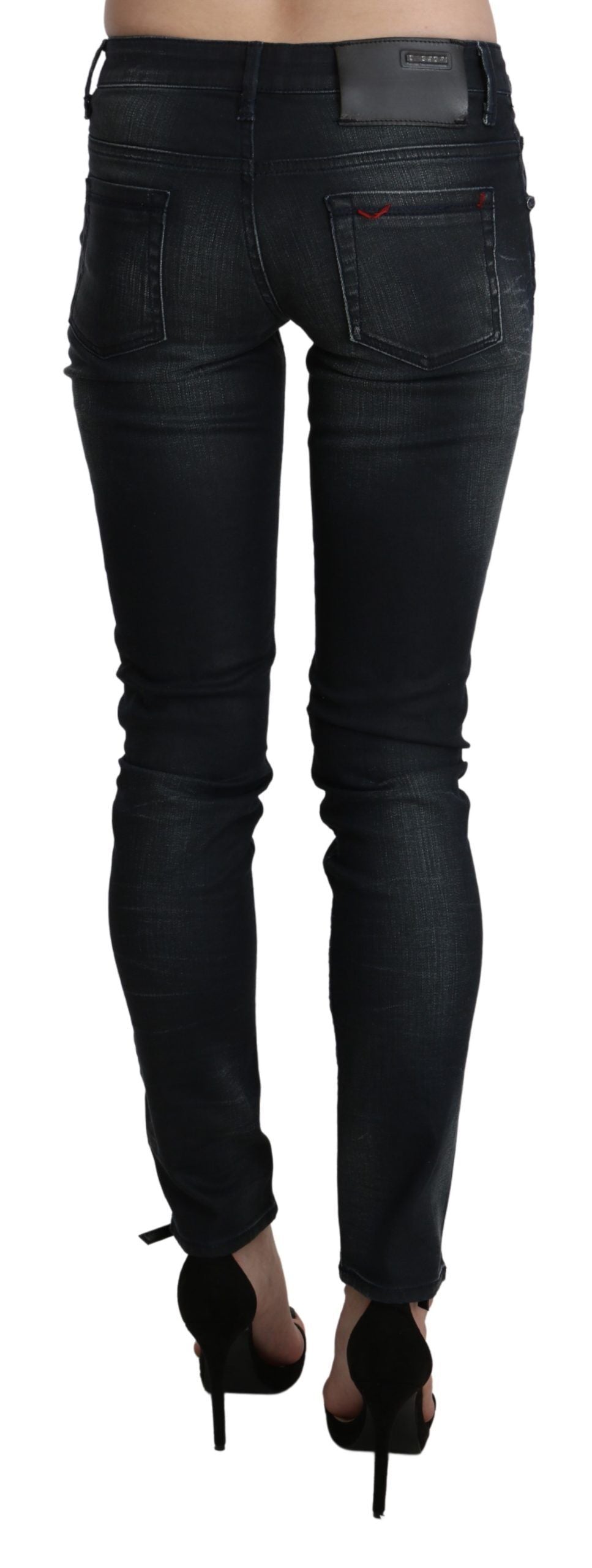 Acht Elegant Low Waist Skinny Black Jeans Acht