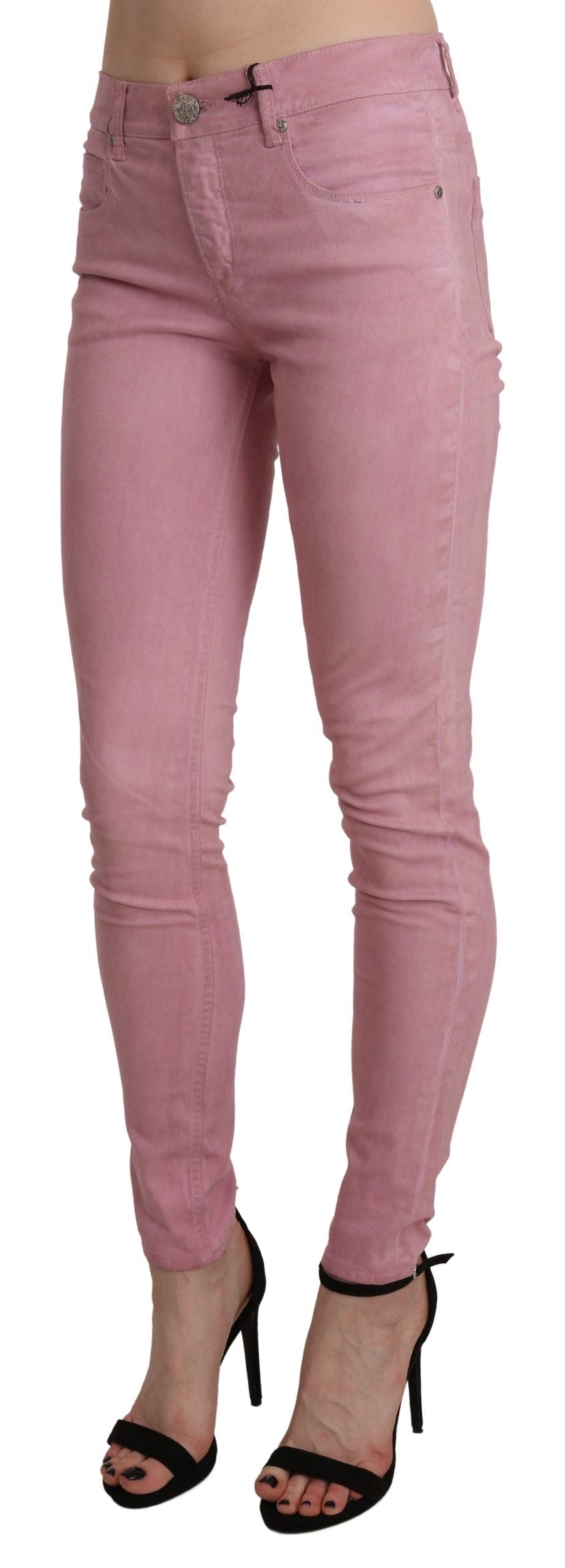 Acht Chic Pink Mid Waist Skinny Jeans Acht