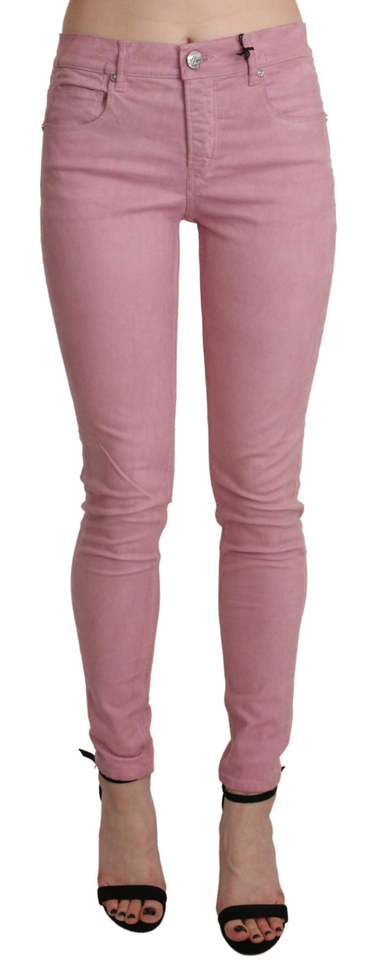 Acht Chic Pink Mid Waist Skinny Jeans Acht