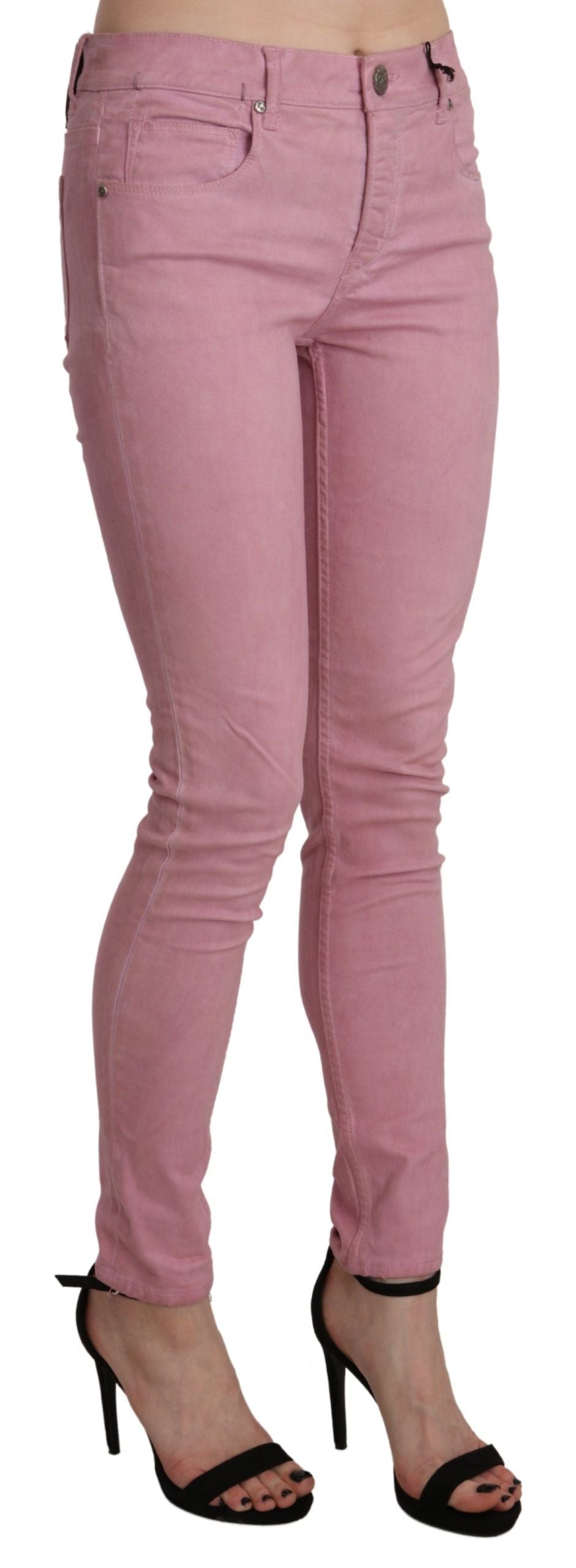 Acht Chic Pink Mid Waist Skinny Jeans Acht