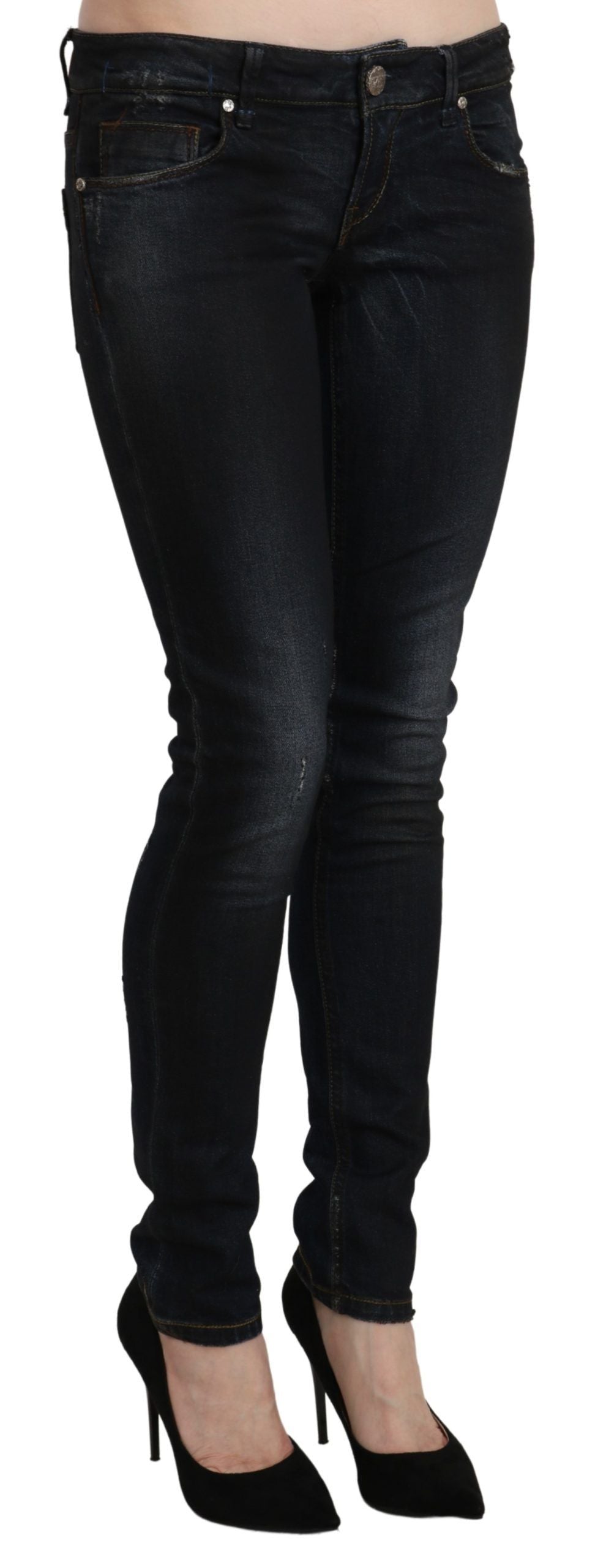 Acht Sleek Black Washed Skinny Jeans Acht