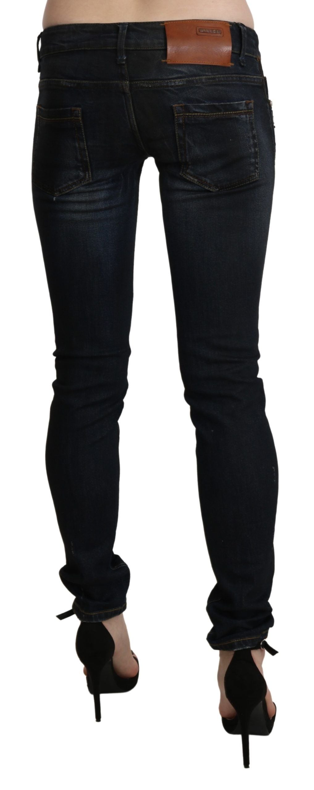 Acht Chic Low Waist Skinny Black Jeans Acht