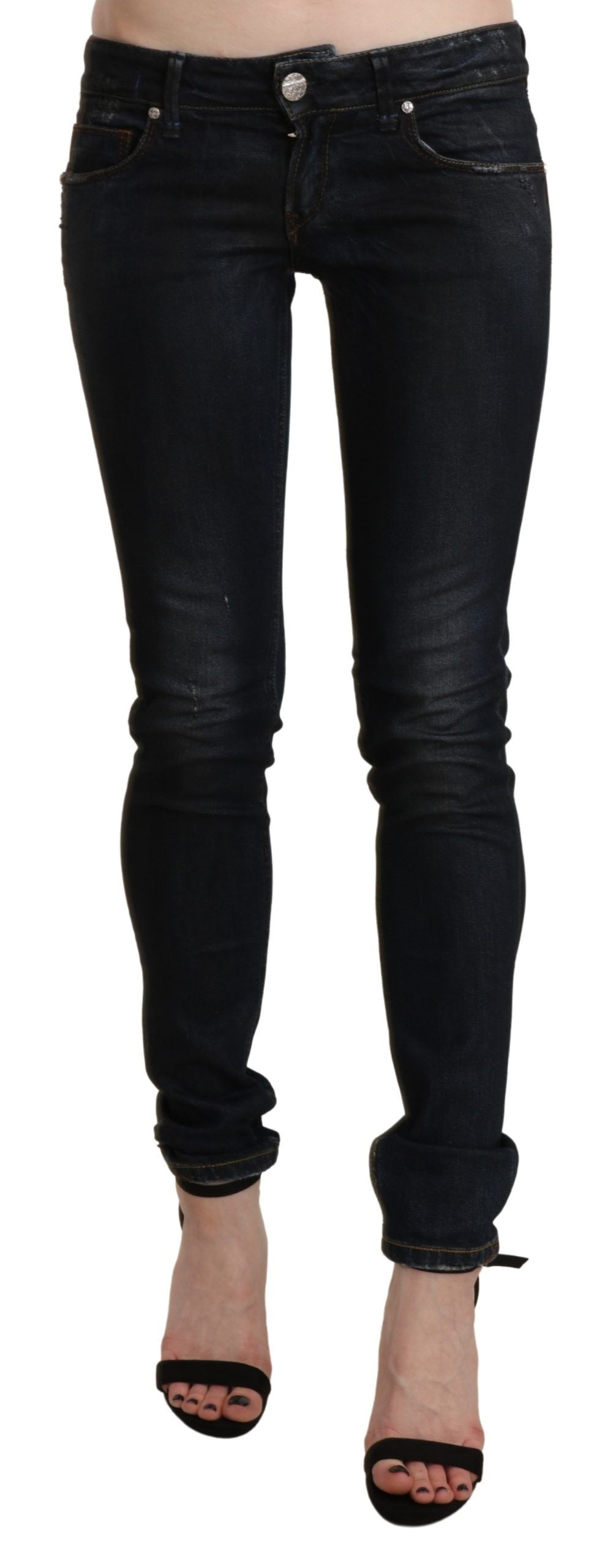 Acht Chic Low Waist Skinny Black Jeans Acht