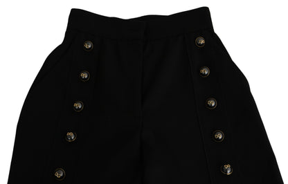 Dolce & Gabbana Elegant High Waist Wide Leg Virgin Wool Trousers Dolce & Gabbana