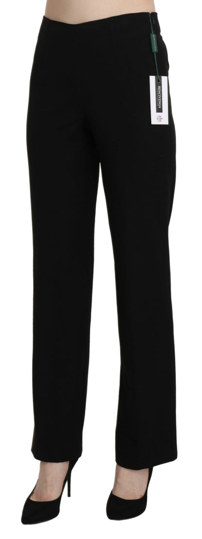 BENCIVENGA Elegant Black High Waist Straight Pants BENCIVENGA