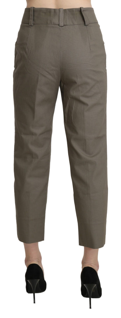 BENCIVENGA Elegant High Waist Cropped Pants in Gray BENCIVENGA