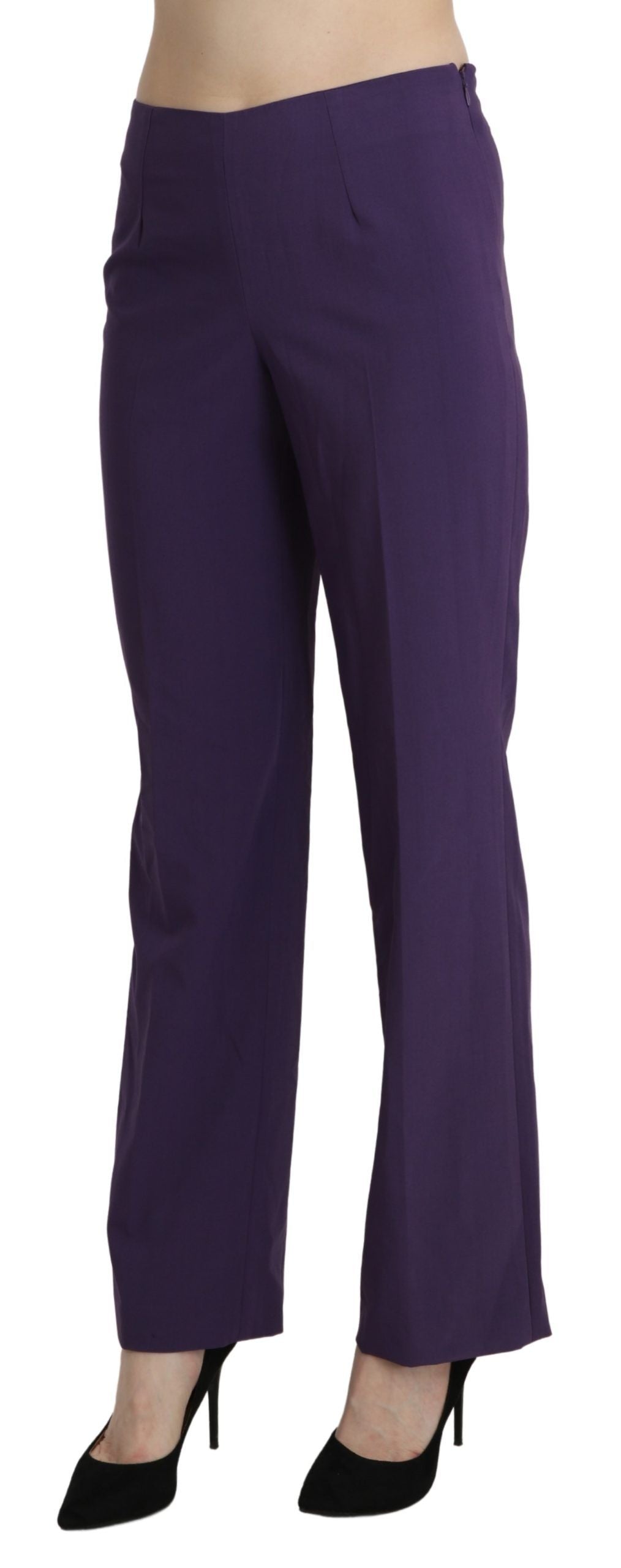 BENCIVENGA Elegant High Waist Violet Straight Pants BENCIVENGA