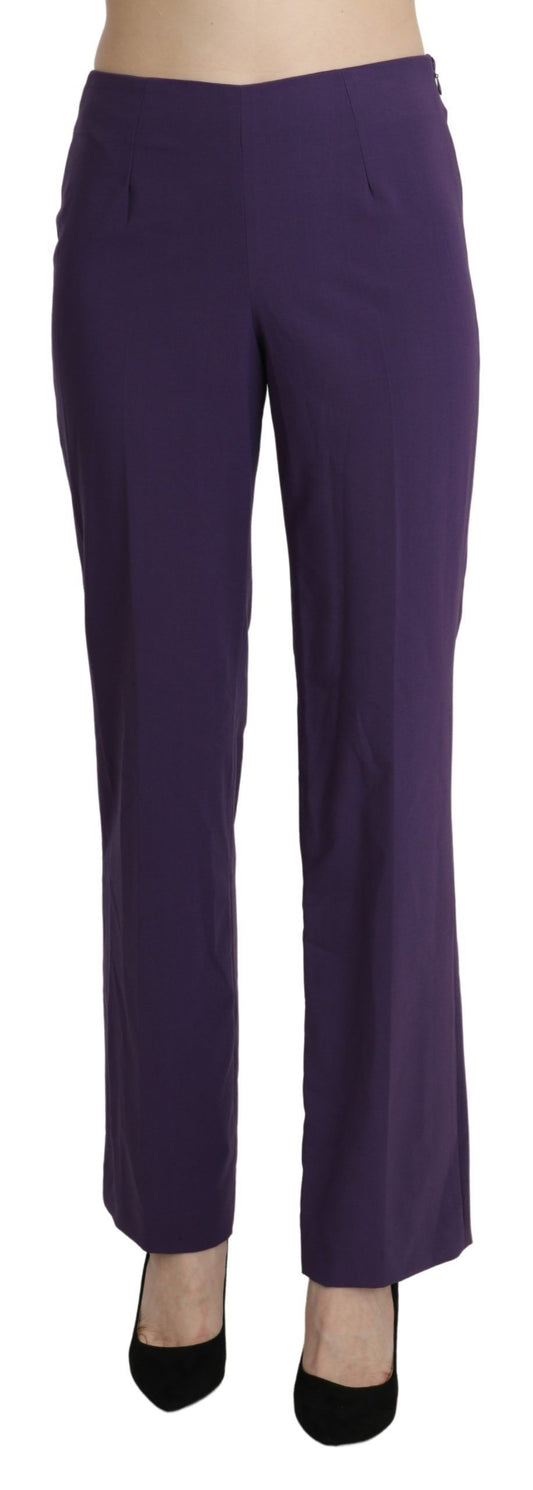 BENCIVENGA Elegant High Waist Violet Straight Pants BENCIVENGA