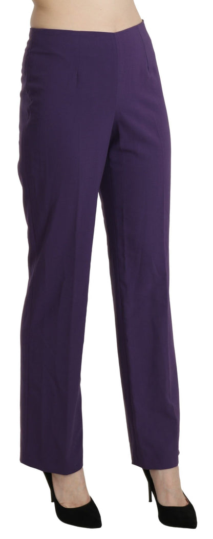 BENCIVENGA Elegant High Waist Violet Straight Pants BENCIVENGA