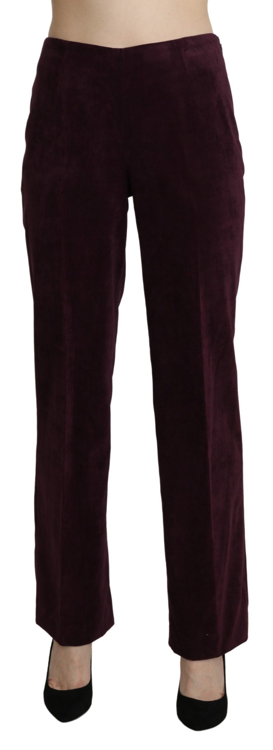 BENCIVENGA Elegant High Waist Straight Purple Pants BENCIVENGA