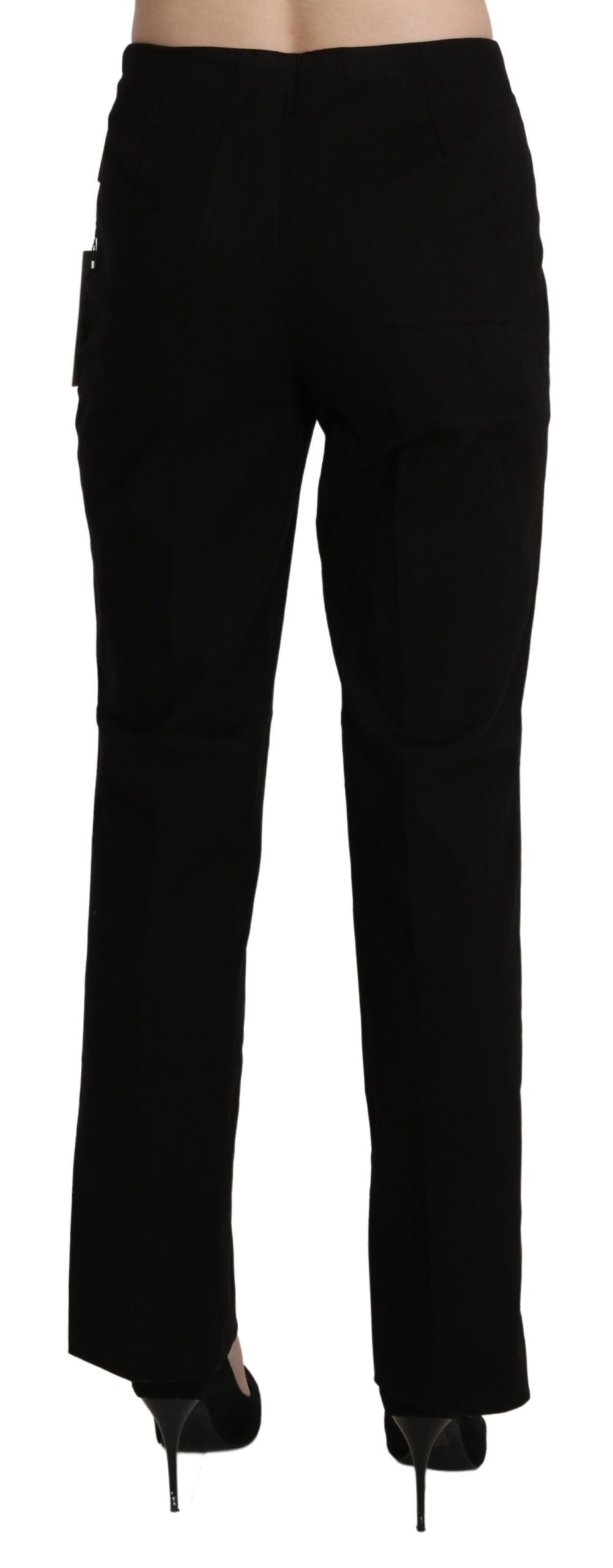 BENCIVENGA Elegant High Waist Straight Black Pants BENCIVENGA