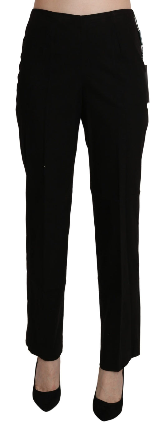 BENCIVENGA Elegant High Waist Straight Black Pants BENCIVENGA