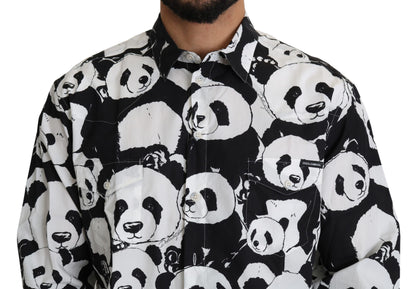 Dolce & Gabbana Panda Print Pure Cotton Shirt - Black White Dolce & Gabbana