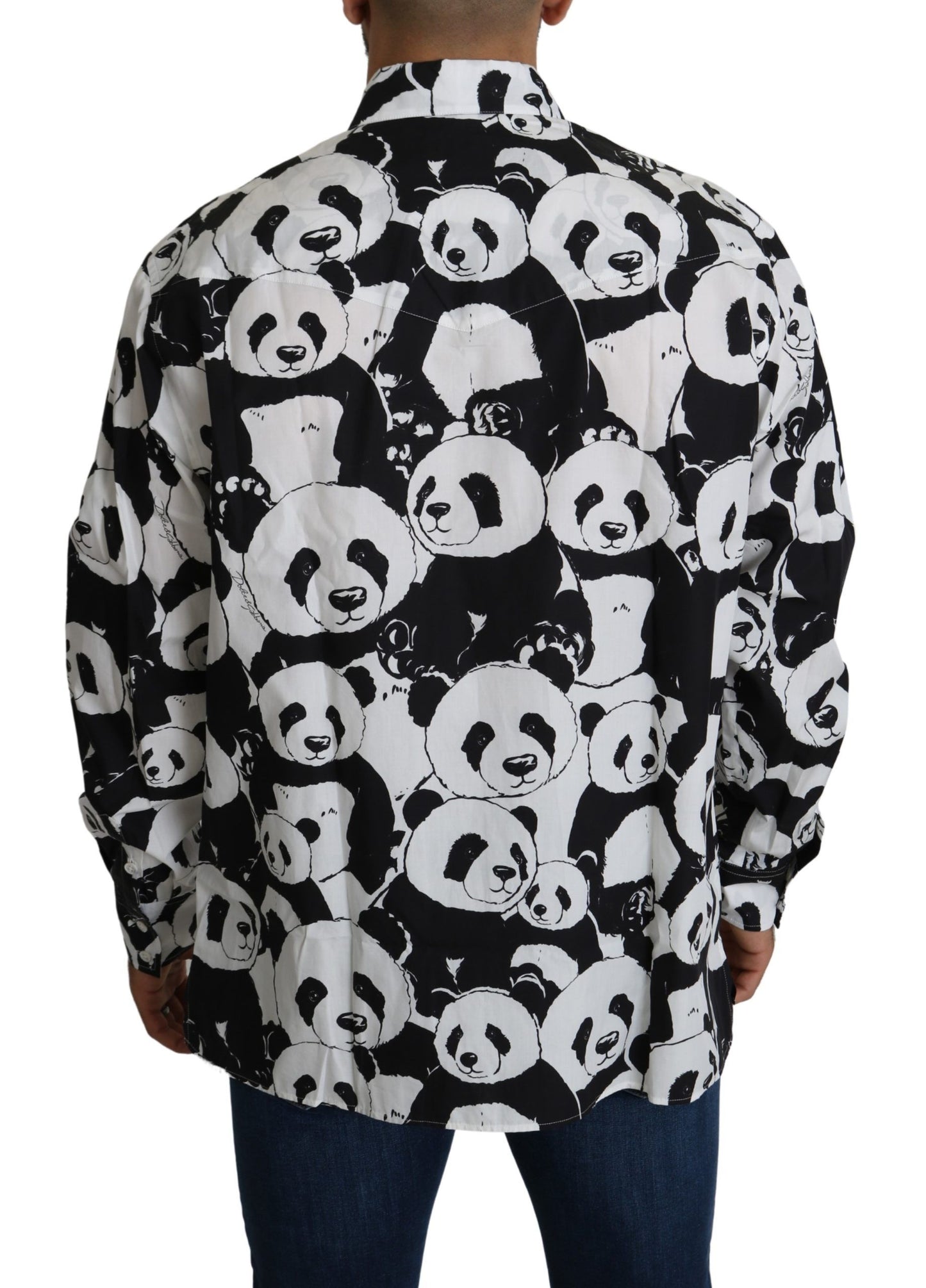 Dolce & Gabbana Panda Print Pure Cotton Shirt - Black White Dolce & Gabbana